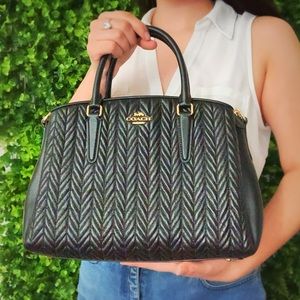 Coach🌷Black Sage Carryall Quilted F73062